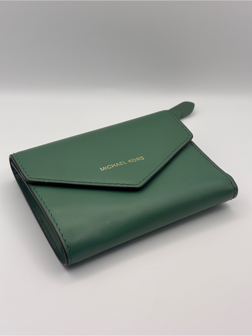 Michael Kors Small Envelope Blakely Wallet, Green Leather Bifold Wallet